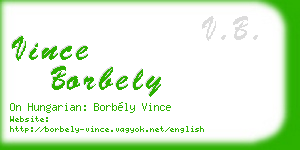 vince borbely business card