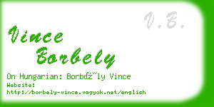 vince borbely business card